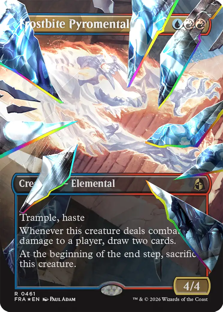 Frostbite Pyromental (Borderless) (Facet Foil) [Reality Fracture] | Anubis Games and Hobby