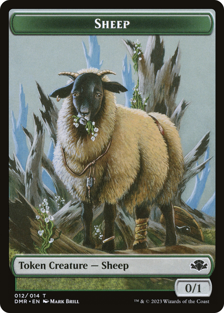 Sheep Token [Dominaria Remastered Tokens] | Anubis Games and Hobby