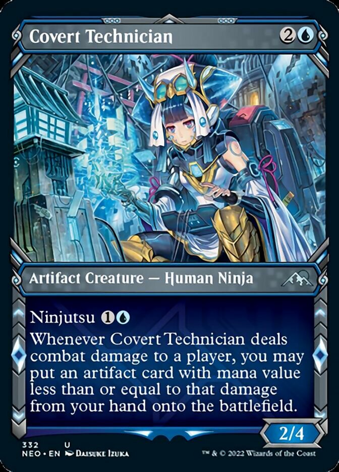 Covert Technician (Showcase Ninja) [Kamigawa: Neon Dynasty] | Anubis Games and Hobby