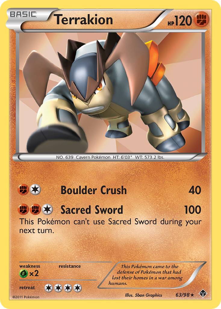 Terrakion (63/98) [Black & White: Emerging Powers] | Anubis Games and Hobby