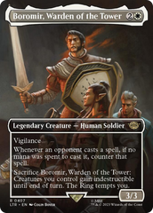 Boromir, Warden of the Tower (Borderless Alternate Art) [The Lord of the Rings: Tales of Middle-Earth] | Anubis Games and Hobby