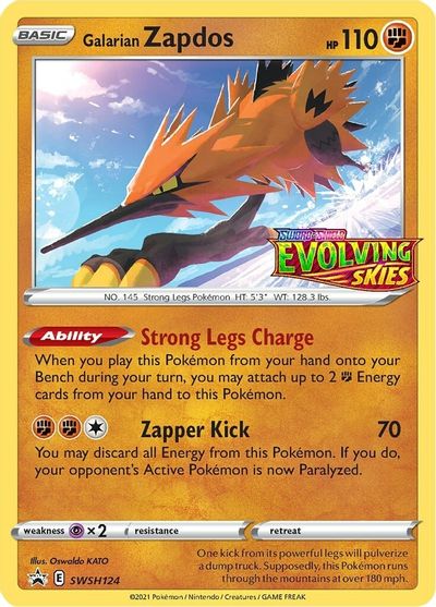 Galarian Zapdos (SWSH124) (Prerelease Promo) [Sword & Shield: Black Star Promos] | Anubis Games and Hobby