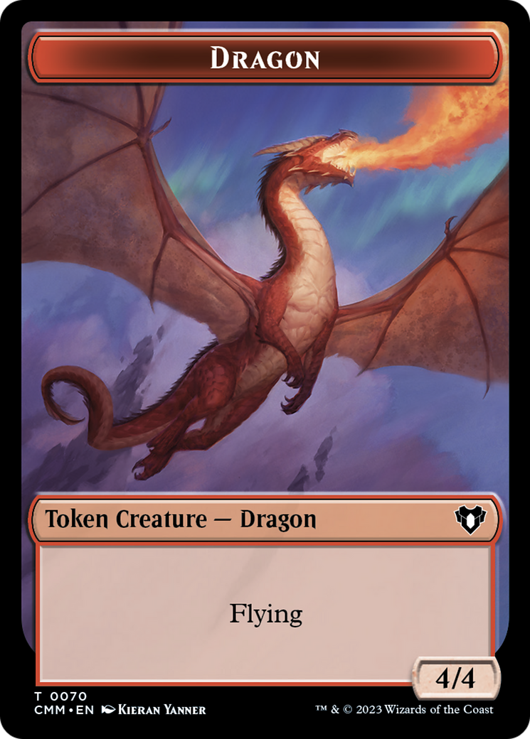 Dragon // Kor Ally Double-Sided Token [Commander Masters Tokens] | Anubis Games and Hobby