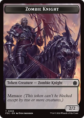 Zombie // Zombie Knight Double-Sided Token [Foundations Commander Tokens] | Anubis Games and Hobby