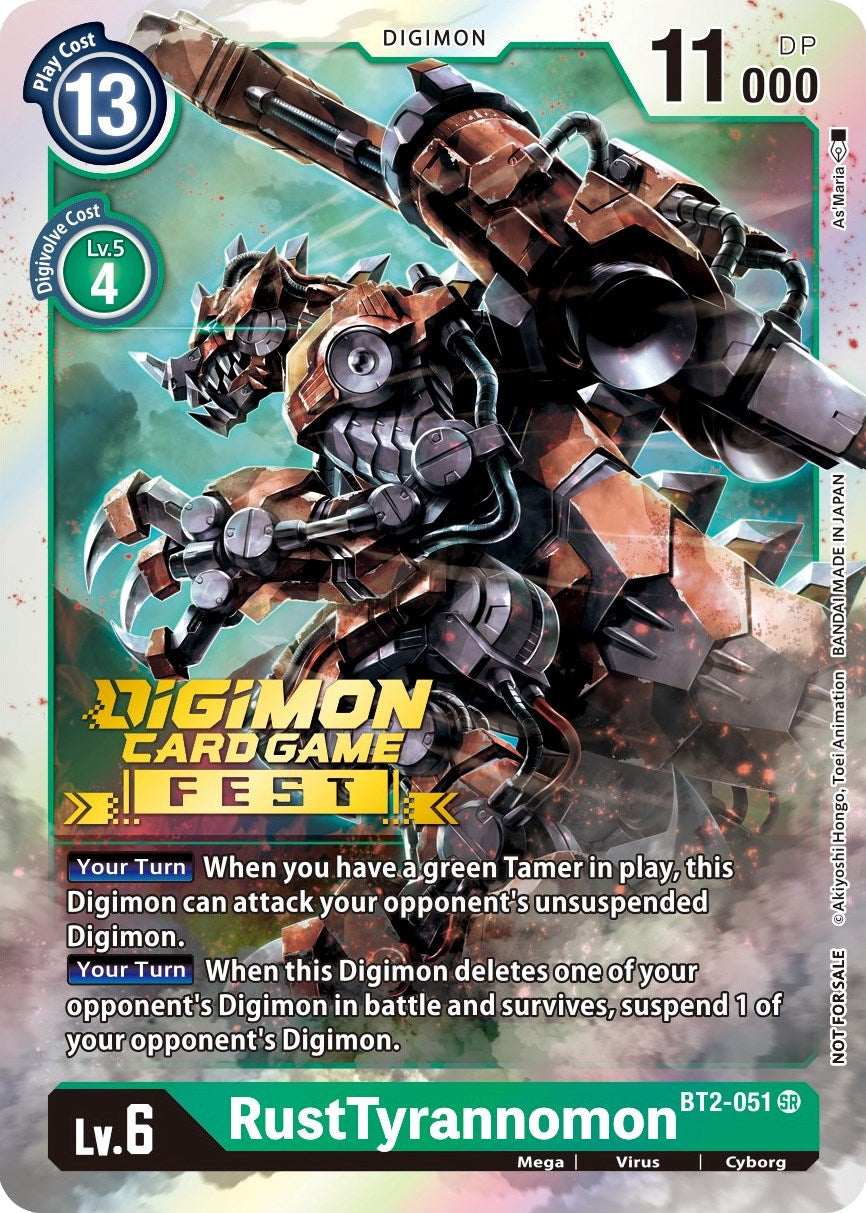 RustTyrannomon [BT2-051] (Digimon Card Game Fest 2022) [Release Special Booster Promos] | Anubis Games and Hobby