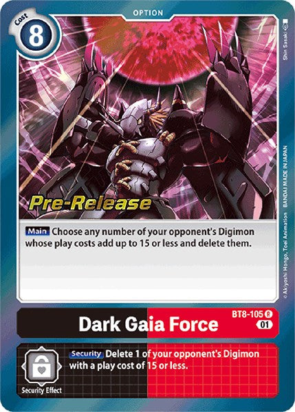 Dark Gaia Force [BT8-105] [New Awakening Pre-Release Cards] | Anubis Games and Hobby