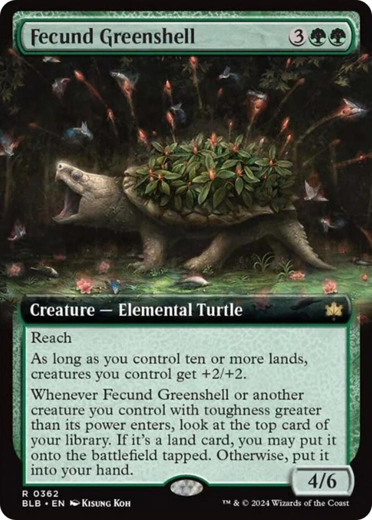 Fecund Greenshell (Extended Art) [Bloomburrow] | Anubis Games and Hobby