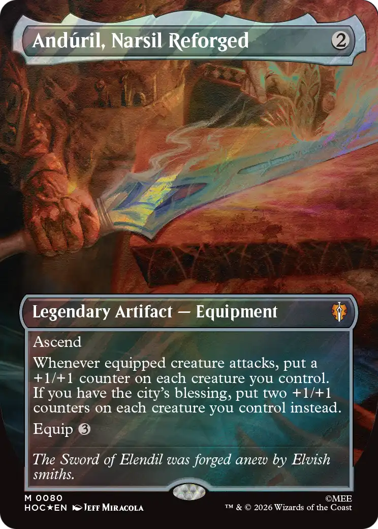 Anduril, Narsil Reforged (Borderless) (Surge Foil) [The Hobbit: Eternal-Legal] | Anubis Games and Hobby