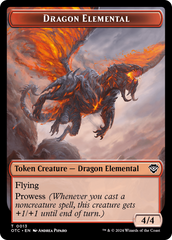 Dragon Elemental // Bird Illusion Double-Sided Token [Outlaws of Thunder Junction Commander Tokens] | Anubis Games and Hobby