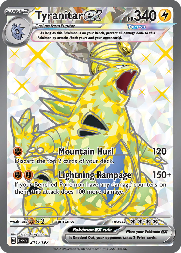 Tyranitar ex (211/197) [Scarlet & Violet: Obsidian Flames] | Anubis Games and Hobby