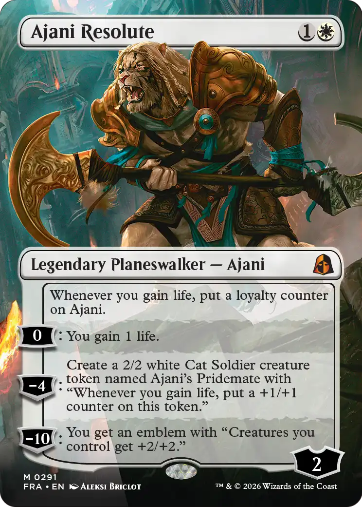 Ajani Resolute (Borderless) [Reality Fracture] | Anubis Games and Hobby