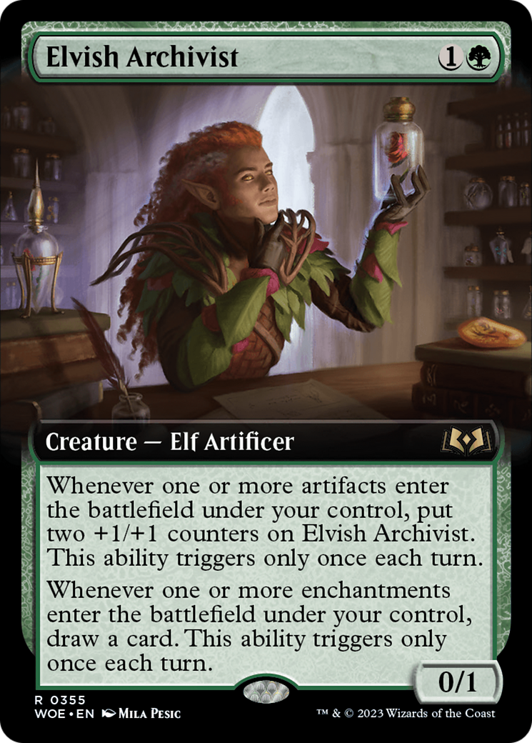 Elvish Archivist (Extended Art) [Wilds of Eldraine] | Anubis Games and Hobby