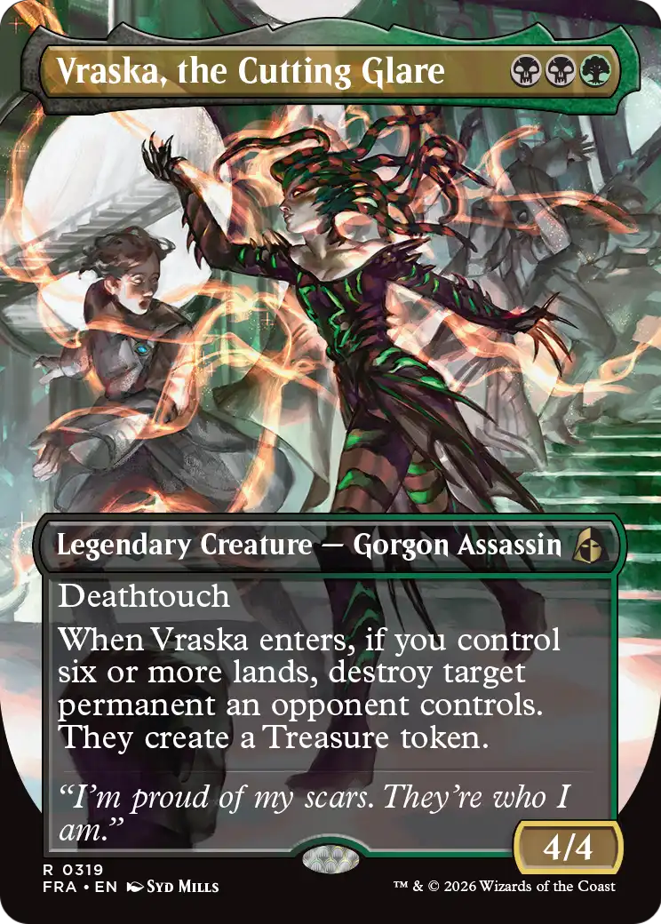 Vraska, the Cutting Glare (Borderless) [Reality Fracture] | Anubis Games and Hobby