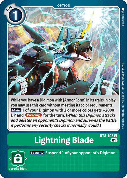 Lightning Blade [BT8-103] [New Awakening] | Anubis Games and Hobby