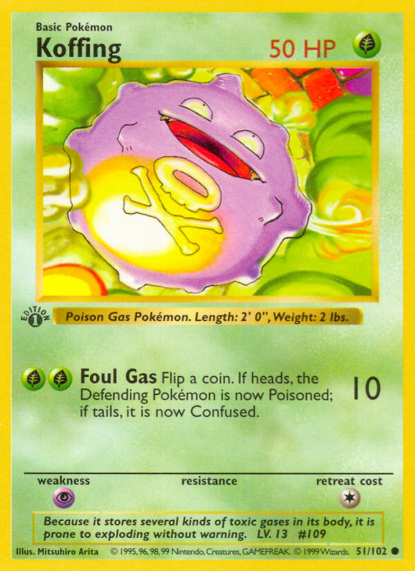 Koffing (51/102) (Shadowless) [Base Set 1st Edition] | Anubis Games and Hobby