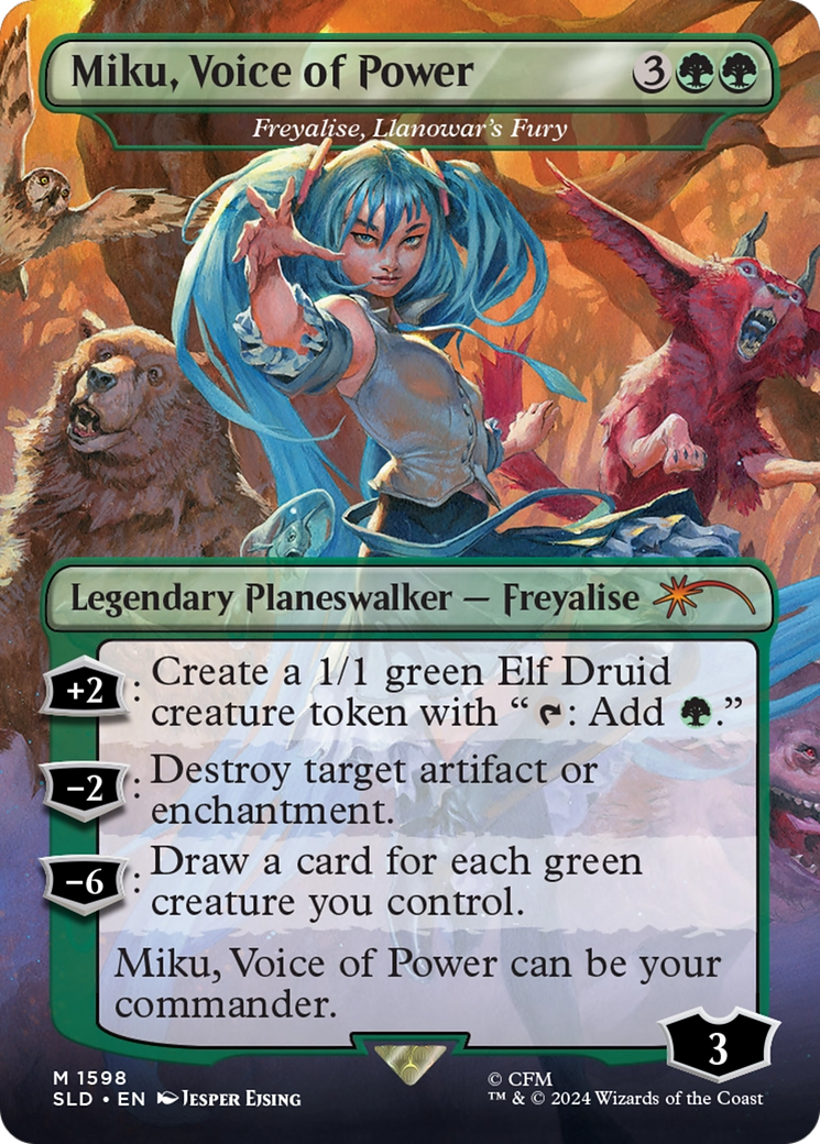 Miku, Voice of Power - Freyalise, Llanowar's Fury [Secret Lair Drop Series] | Anubis Games and Hobby