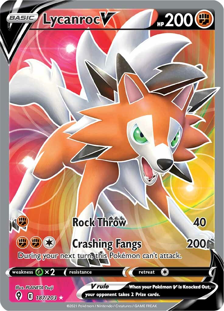 Lycanroc V (187/203) [Sword & Shield: Evolving Skies] | Anubis Games and Hobby