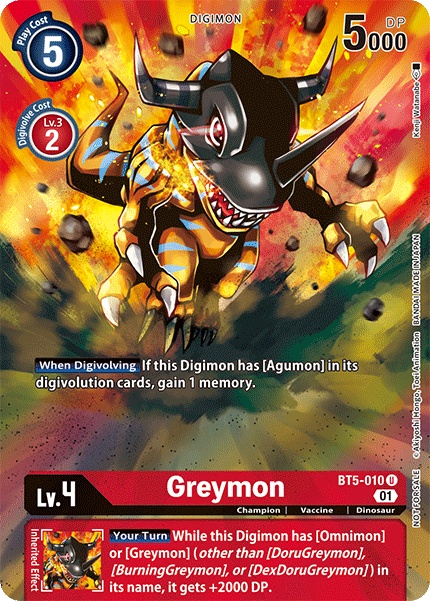 Greymon [BT5-010] (Premier Event) [Battle of Omni Promos] | Anubis Games and Hobby