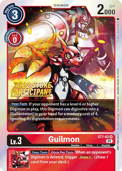 Guilmon [ST7-03] (2022 Store Participant) [Starter Deck: Gallantmon Promos] | Anubis Games and Hobby