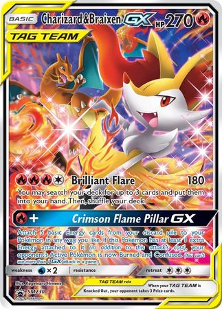 Charizard & Braixen GX (SM230) (Jumbo Card) [Sun & Moon: Black Star Promos] | Anubis Games and Hobby