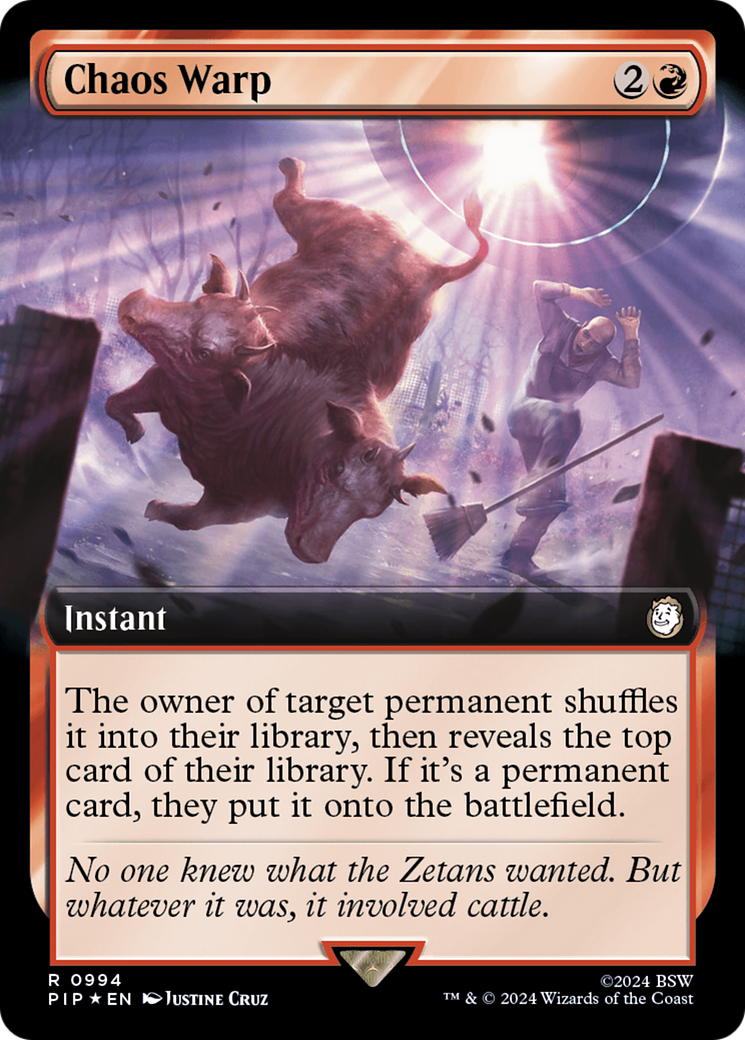 Chaos Warp (Extended Art) (Surge Foil) [Fallout] | Anubis Games and Hobby