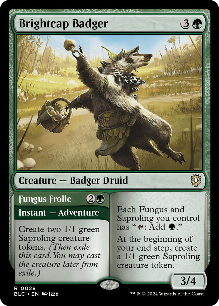 Brightcap Badger // Fungus Frolic [Bloomburrow Commander] | Anubis Games and Hobby