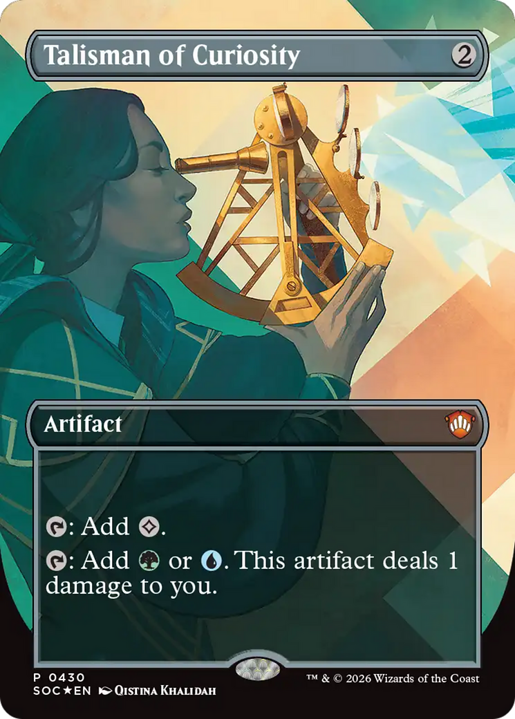 Talisman of Curiosity (Borderless) [Secrets of Strixhaven Commander] | Anubis Games and Hobby
