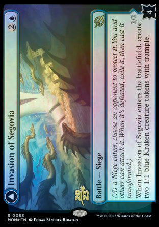 Invasion of Segovia // Caetus, Sea Tyrant of Segovia [March of the Machine Prerelease Promos] | Anubis Games and Hobby