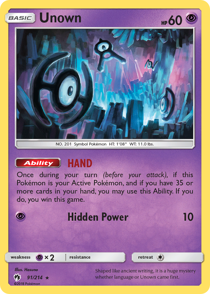 Unown (91/214) [Sun & Moon: Lost Thunder] | Anubis Games and Hobby