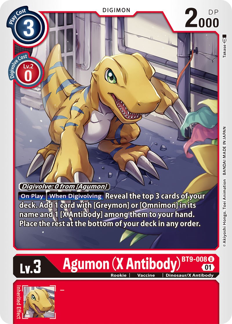 Agumon (X Antibody) [BT9-008] [X Record] | Anubis Games and Hobby