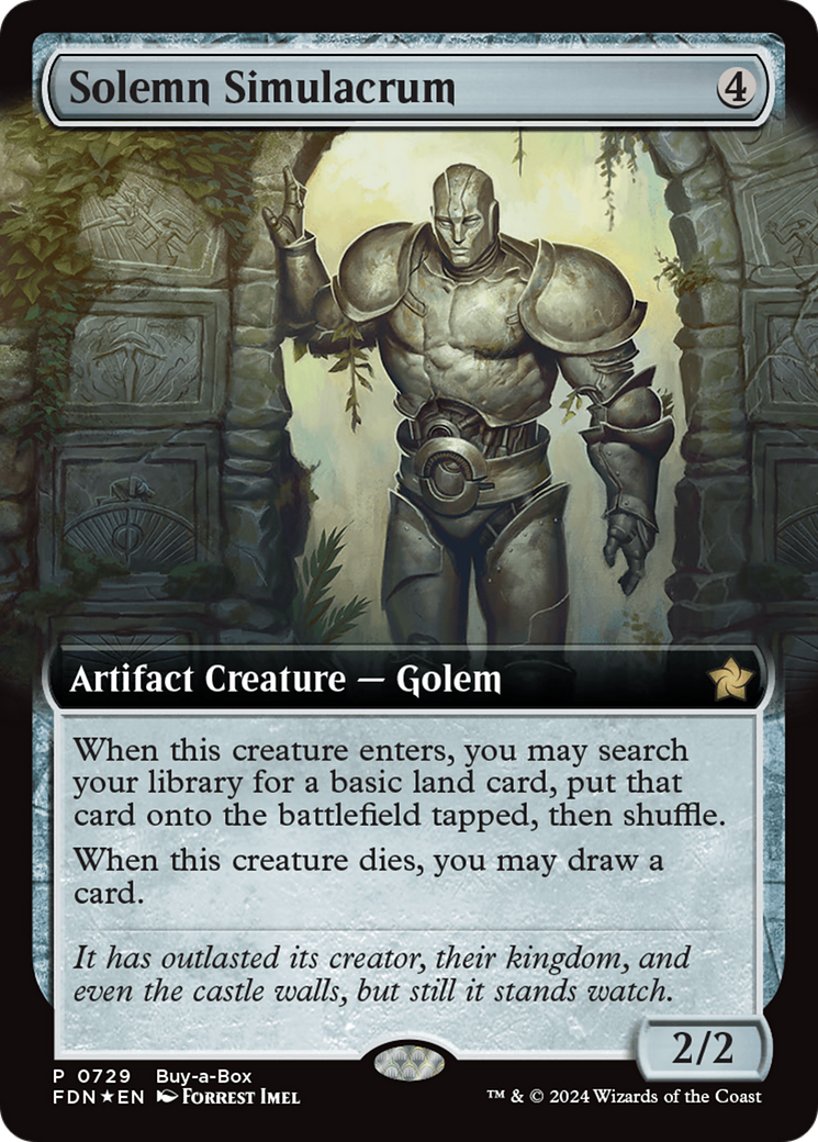 Solemn Simulacrum (Extended Art) (Buy-A-Box) [Foundations Promos] | Anubis Games and Hobby