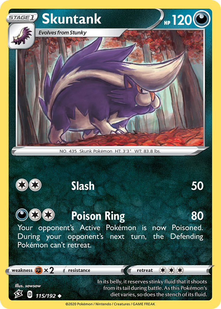 Skuntank (115/192) [Sword & Shield: Rebel Clash] | Anubis Games and Hobby