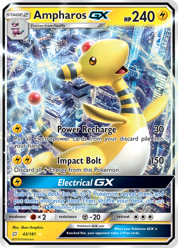 Ampharos GX (43/181) [Sun & Moon: Team Up] | Anubis Games and Hobby