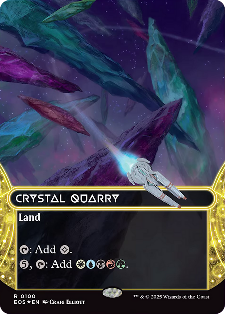 Crystal Quarry (0100) (Borderless) (Galaxy Foil) [Edge of Eternities: Stellar Sights] | Anubis Games and Hobby