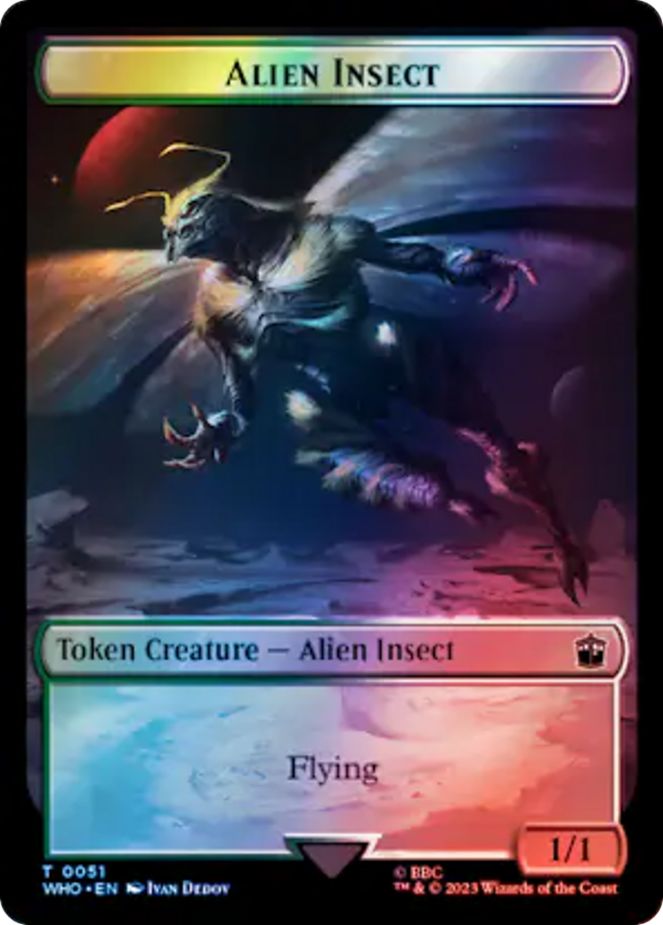 Alien Angel // Alien Insect Double-Sided Token (Surge Foil) [Doctor Who Tokens] | Anubis Games and Hobby