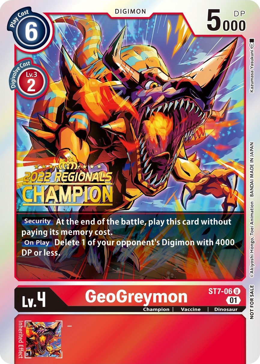 GeoGreymon [ST7-06] (2022 Championship Offline Regional) (Online Champion) [Starter Deck: Gallantmon Promos] | Anubis Games and Hobby