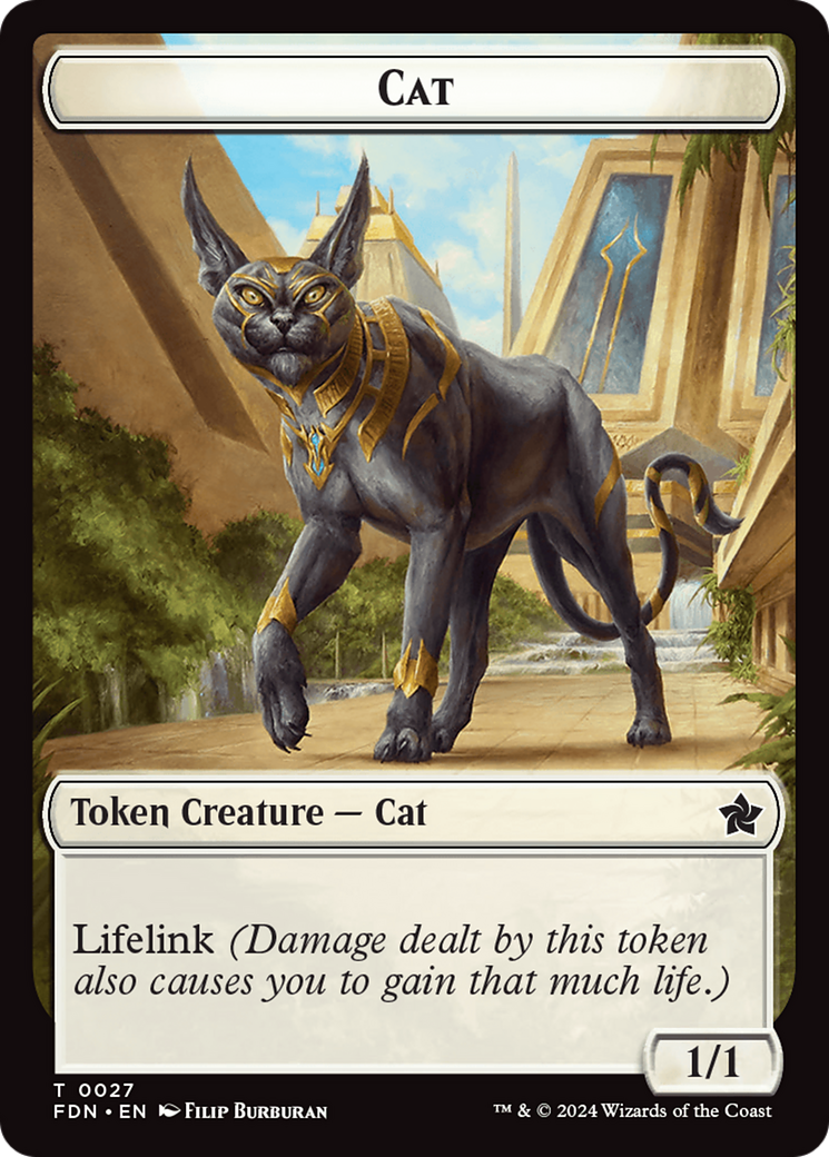 Cat (0027) // Phyrexian Goblin Double-Sided Token [Foundations Tokens] | Anubis Games and Hobby