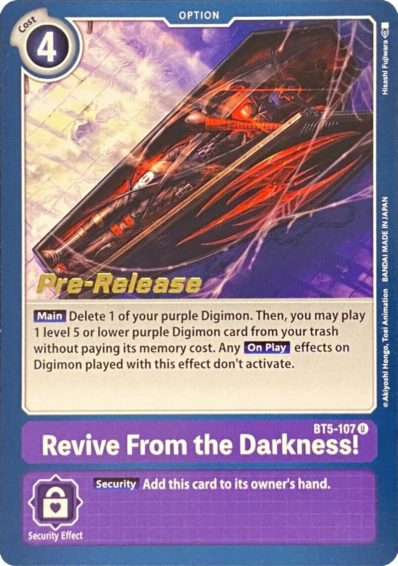 Revive From the Darkness! [BT5-107] [Battle of Omni Pre-Release Promos] | Anubis Games and Hobby