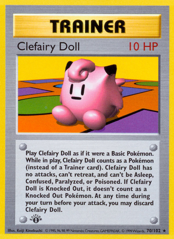 Clefairy Doll (70/102) (Shadowless) [Base Set 1st Edition] | Anubis Games and Hobby
