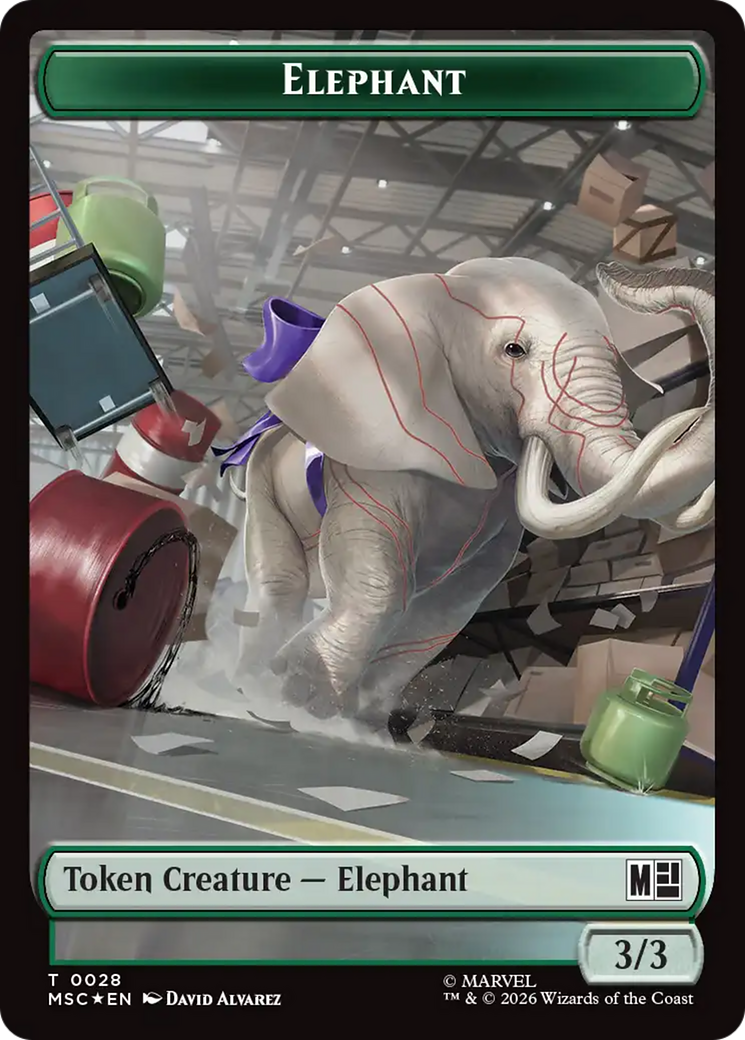 Rhino (029) // Elephant (028) Double-Sided Token (Surge Foil) [Marvel Super Heroes Commander Tokens] | Anubis Games and Hobby