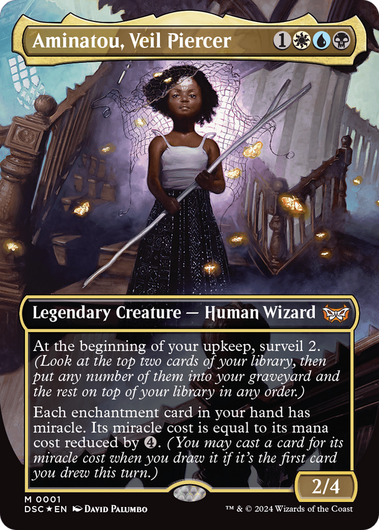 Aminatou, Veil Piercer (Borderless) [Duskmourn: House of Horror Commander] | Anubis Games and Hobby