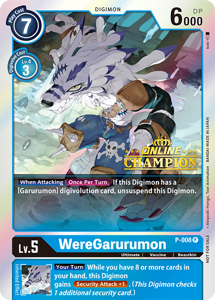 WereGarurumon [P-008] (Online Regional - Champion) [Promotional Cards] | Anubis Games and Hobby