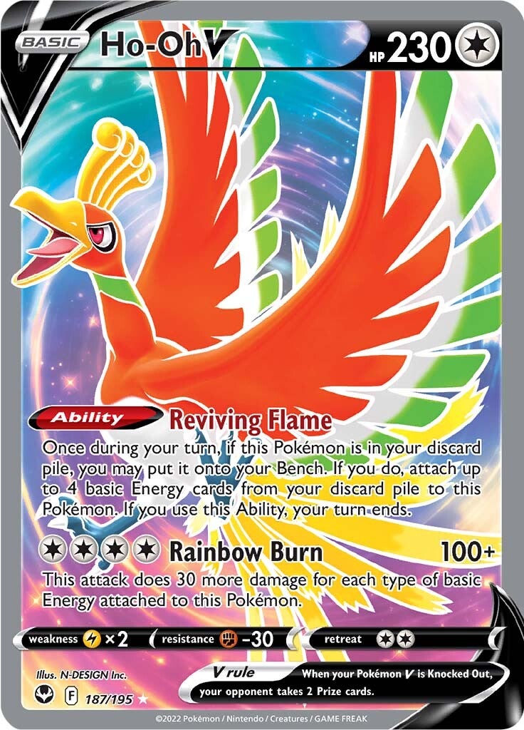 Ho-oh V (187/195) [Sword & Shield: Silver Tempest] | Anubis Games and Hobby