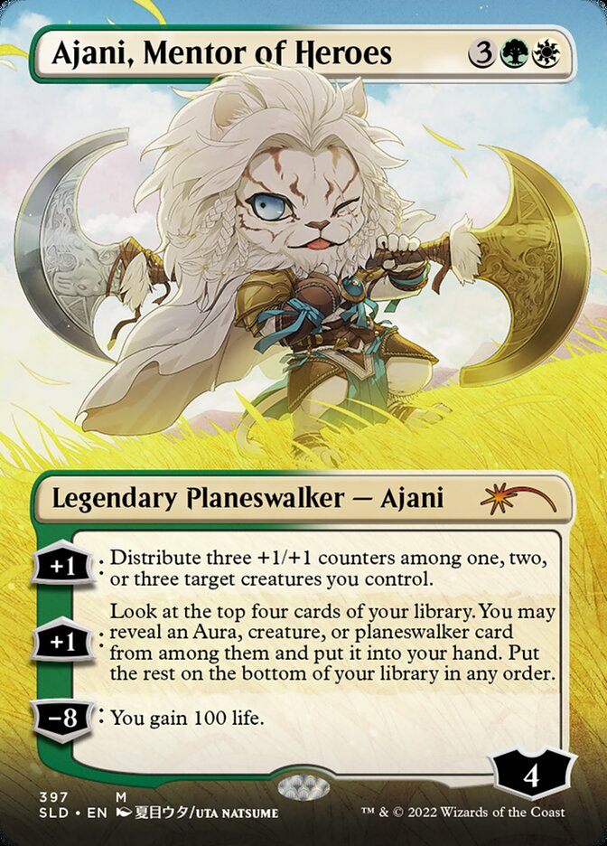 Ajani, Mentor of Heroes (Borderless) [Secret Lair Drop Series] | Anubis Games and Hobby