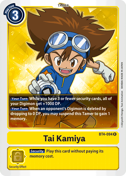 Tai Kamiya [BT4-094] [Great Legend] | Anubis Games and Hobby