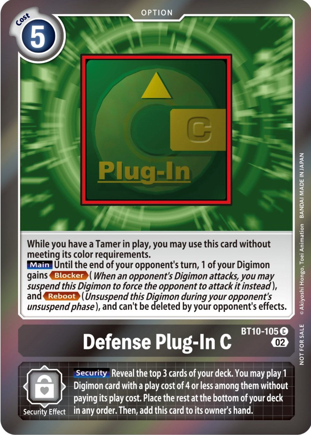 Defense Plug-In C [BT10-105] (Event Pack 4) [Xros Encounter Promos] | Anubis Games and Hobby