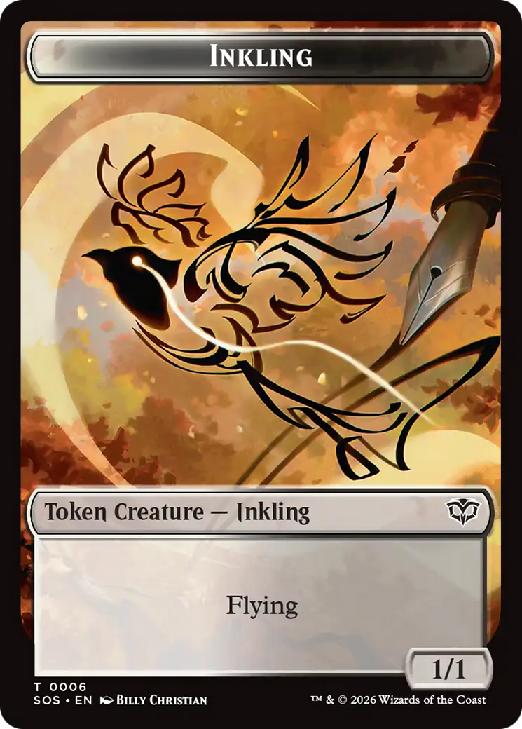 Inkling (0006) // Spirit (0010) Double-Sided Token [Secrets of Strixhaven Tokens] | Anubis Games and Hobby