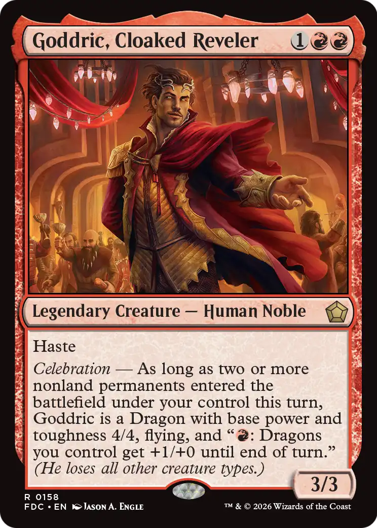 Goddric, Cloaked Reveler [Foundations Commander] | Anubis Games and Hobby