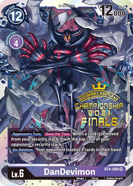 DanDevimon [BT4-088] (2021 Championship Finals Event Pack Alt-Art Gold Stamp Set) [Great Legend Promos] | Anubis Games and Hobby