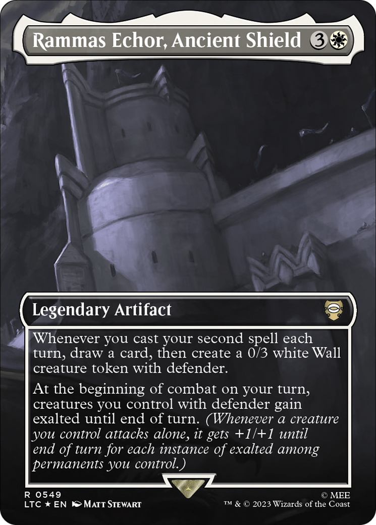 Rammas Echor, Ancient Shield (Borderless) (Surge Foil) [The Lord of the Rings: Tales of Middle-Earth Commander] | Anubis Games and Hobby